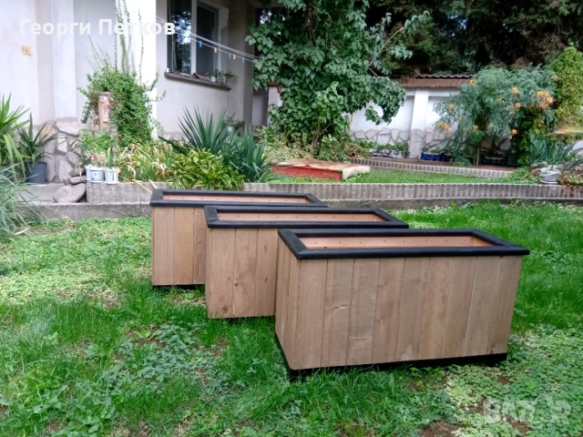 Дървена декоративна Кашпа-82х30х47см., снимка 2 - Саксии и кашпи - 51747148