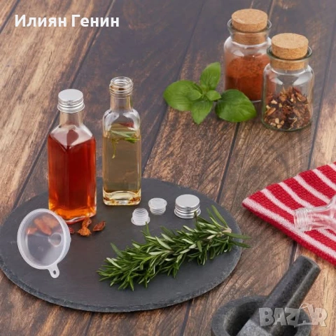 Комплект от 24бр малки бутилки 100 мл, снимка 2 - Аксесоари за кухня - 53673343