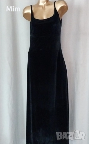 L Дълга черна рокля, снимка 4 - Рокли - 52327153