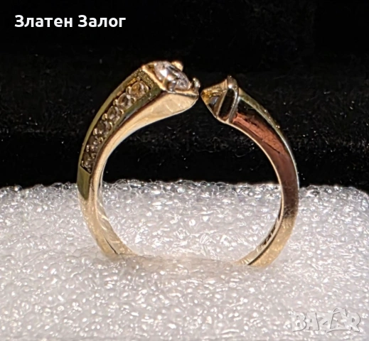 Златен пръстен с камък 14к, снимка 2 - Пръстени - 53982772