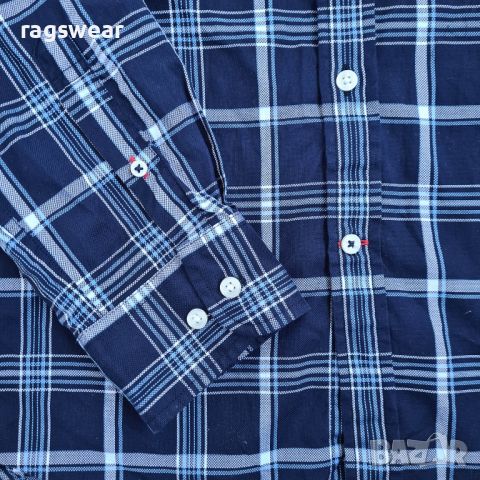 Нова Мъжка Риза Tommy Hilfiger Размер XL Синя Карирана, снимка 9 - Ризи - 45217815