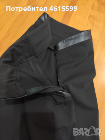черен панталон с кожа, снимка 7 - Панталони - 53597620