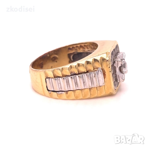 Златен мъжки пръстен 12,63гр. размер:63 14кр. проба:585 модел:34444-5, снимка 3 - Пръстени - 52444239