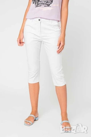 Дамски панталон 3/4 със скосени джобове Blue Seven, Бял, XL/XXL