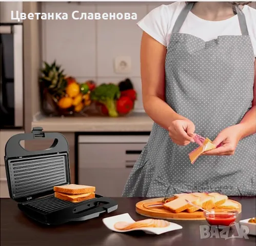 Тостер  за сандвичи, BLACK+DECKER BXSA752, 750W, грил плочи 21.5x12.5cm, незалепващо покритие, снимка 3 - Тостери - 48894753