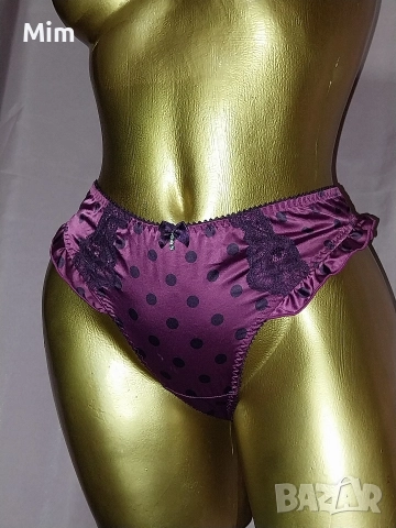 S/M Сатенена,еластична полупрашка в бордо , снимка 8 - Бельо - 52844378