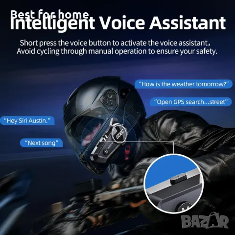 Мотоциклетни Bluetooth слушалки с интерком за каска YYTFY, снимка 6 - Аксесоари и консумативи - 50322006