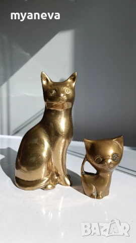 Бронзови статуетки на котки. , снимка 2 - Статуетки - 53840376