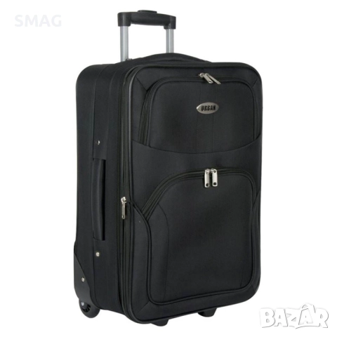Куфар с колелца за пътуване, черен, 54л_1155898