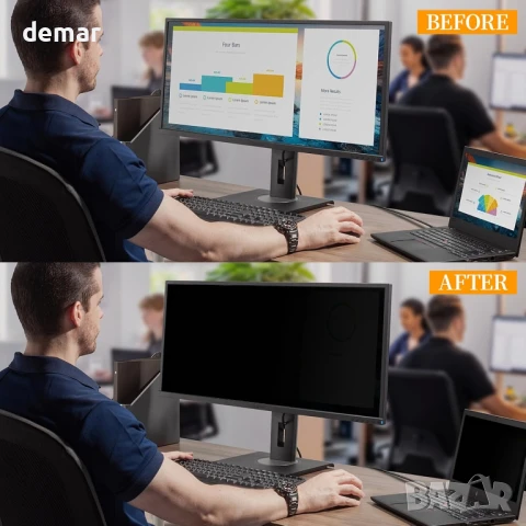 Kelepu 24-инчов екран за поверителност, широкоекранен монитор със съотношение на страните 16:9, снимка 2 - Монитори - 50780062