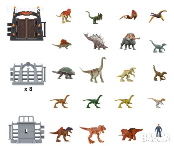 Адвент календар Mattel Jurassic World, снимка 3 - Конструктори - 45270751