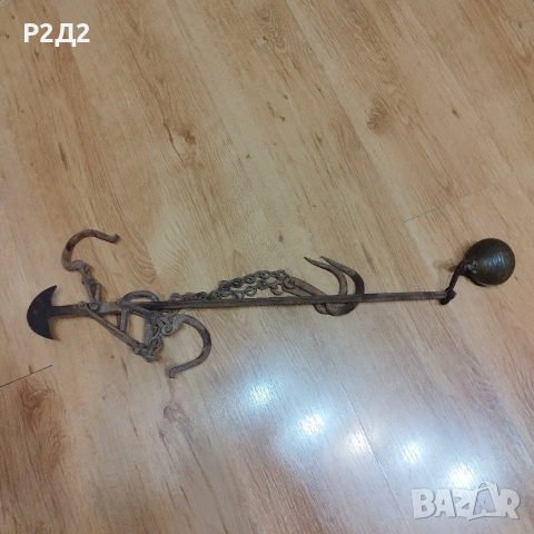 стар кантар с куки и топуз, снимка 4 - Антикварни и старинни предмети - 53905174