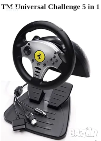 Геймърско кормило с педали и скорости Thrustmaster Universal Wheel 5-in-1 за PC; PS3; PS2; Wii, снимка 1 - Други - 47700798