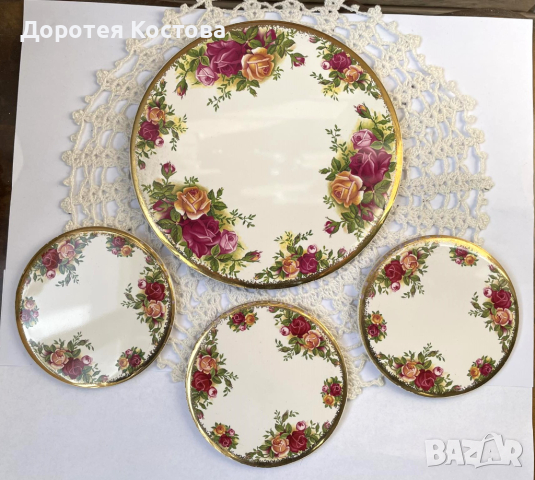 ROYAL ALBERT  красиви порцеланови подложки , снимка 1 - Антикварни и старинни предмети - 45025731