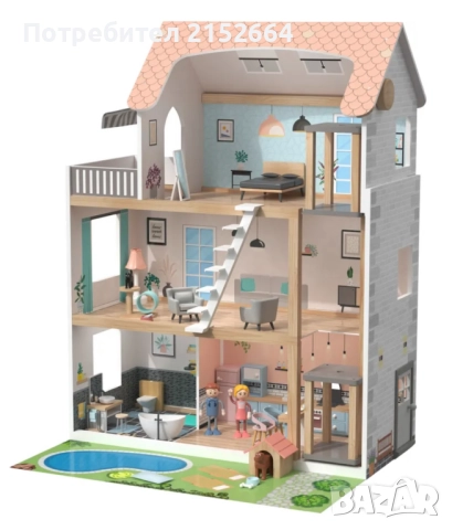 Дървена къща за кукли Lupilu