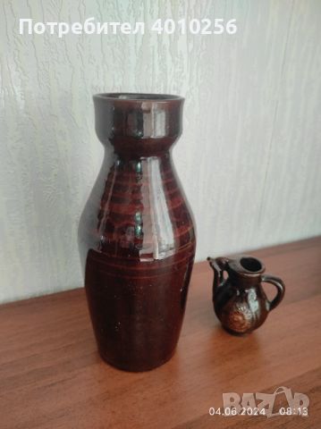 Гледжосани керамични вази от 70-те, снимка 4 - Антикварни и старинни предмети - 46056995