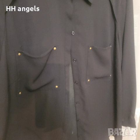 H&M черна риза , снимка 3 - Ризи - 51556293