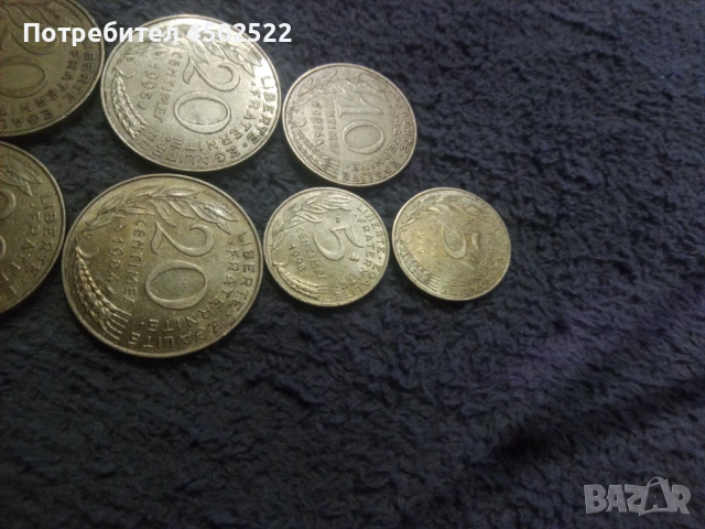 Френски монети, снимка 2 - Нумизматика и бонистика - 53457730