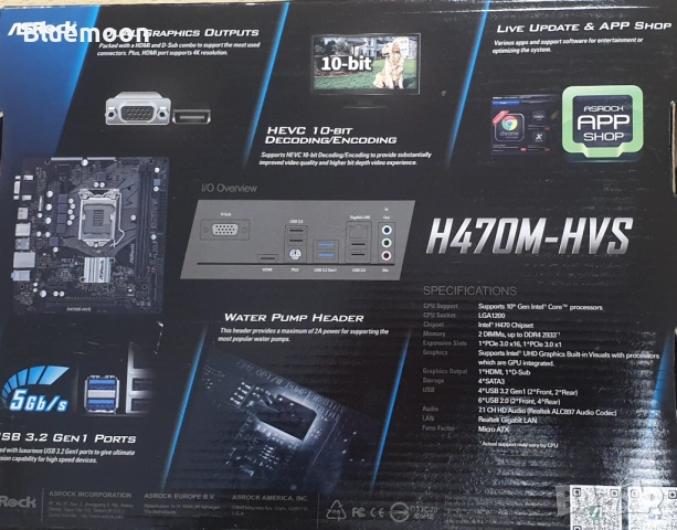 Дънна платка ASRock H470M-HVS и B365M-HDV , снимка 5 - Дънни платки - 53733038