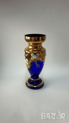 Кристална ваза Bohemia с позлата, снимка 3 - Вази - 46439337