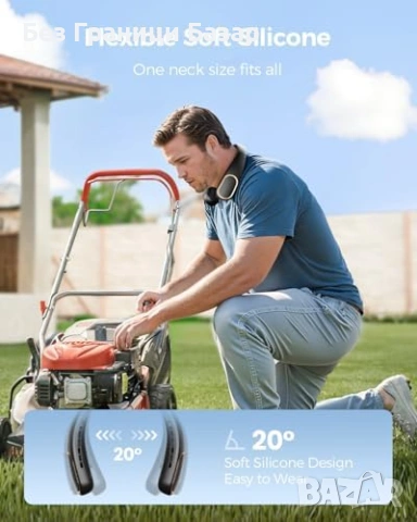 Нов Безлопатков вратен вентилатор 5000mAh LED дисплей 4 скорости за лято, снимка 6 - Вентилатори - 53566877