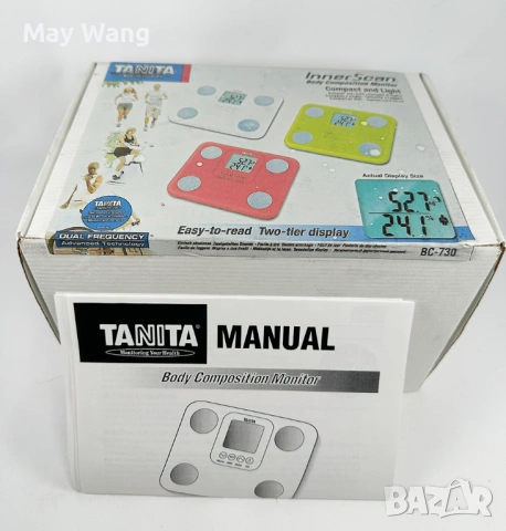 Електронен кантар анализатор Tanita BC730, за измерване на мазнините в тялото, Бял, снимка 5 - Електронни везни - 53045746