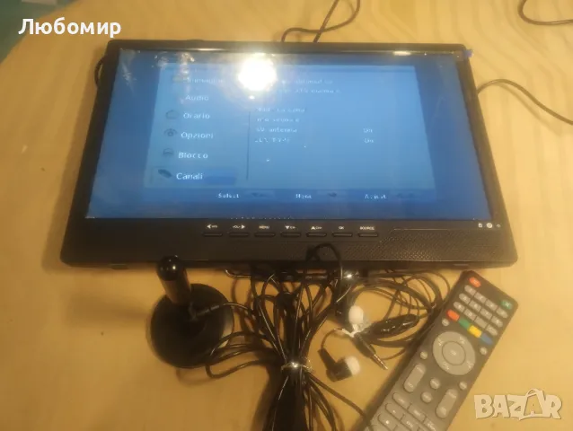 Преносим телевизор, 14-инчов 1080P IPS MINI Цифров телевизор DVB-T2 Freeview Tuner с вгр батерия , снимка 2 - Телевизори - 47725256