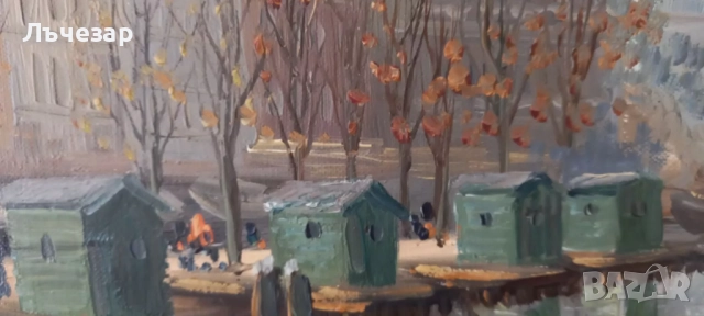 Маслена картина сцена от канал в Амстердам, снимка 9 - Картини - 52380424