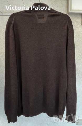 🟤 Galeria  коприна и кашмир, жилетка с цип, фин трикотаж XL, снимка 5 - Блузи - 54082727