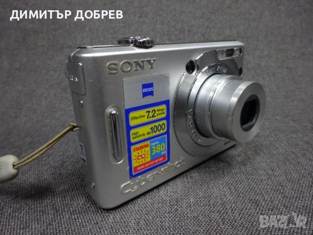 ЦИФРОВ ФОТОАПАРАТ SONY CYBER-SHOT DSC-W35 7.2MP CARL ZEISS DIGITAL CAMERA, снимка 4 - Фотоапарати - 54036540