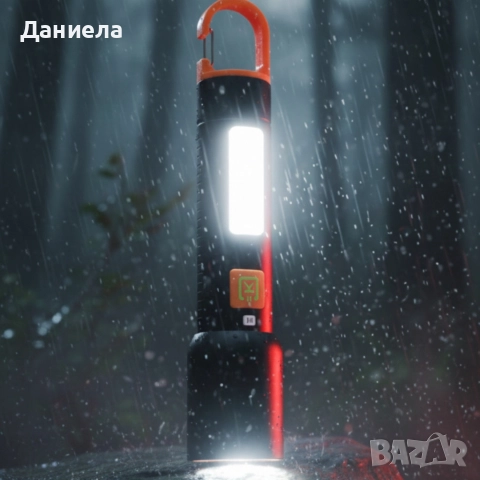 Презареждащ се LED фенер с висока яркост – USB Type-C, мащабируем лъч, компактен дизайн с карабинер