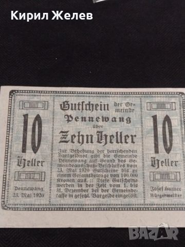 Банкнота НОТГЕЛД 10 хелер 1920г. Австрия перфектно състояние за КОЛЕКЦИОНЕРИ 45074, снимка 8 - Нумизматика и бонистика - 45571282