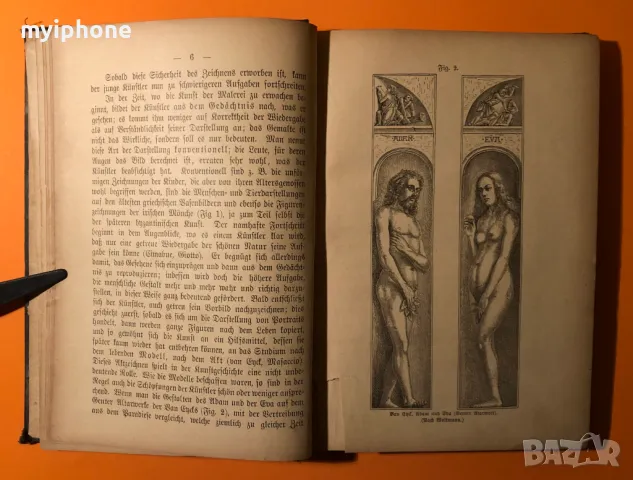 Стара Книга Изкуство История на Изкуствата Алвин Шулц 1884 г. на Немски, снимка 8 - Антикварни и старинни предмети - 49296538