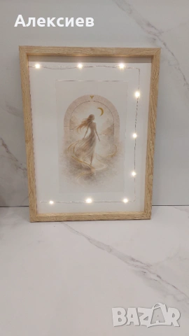 Ръчно изработени картини с лампички – Колекция „12 Луни“, снимка 15 - Картини - 53035553