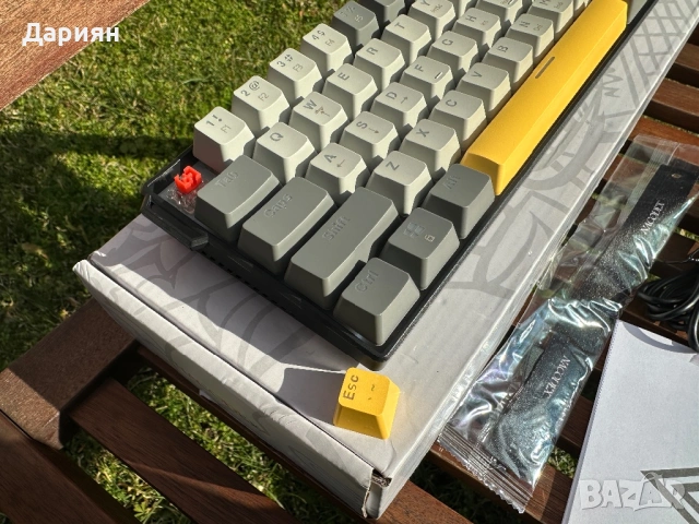 Механична Клавиатура Ajazz x Nacodex NK61 / 60% / Cherry MX Red Switch-ове / Hot swap /, снимка 3 - Клавиатури и мишки - 53353364