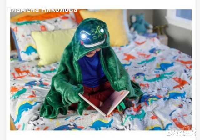 Детско одеяло със светещи LED очи, снимка 1 - Спално бельо и завивки - 46361829
