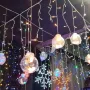 Празнични LED светлини топка с 10 топки в бяла студена и бяла топла светлина SD8, снимка 1