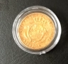 Позлатена испанска монета в капсула, снимка 5