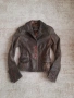 Дамско кафяво кожено яке. Винтидж , снимка 9