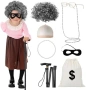 Нов Детски карнавален костюм Gangsta Granny World Book Day сет маскарад, снимка 1