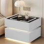 Интелигентно нощно шкафче Smart Heater LED, с безжично зареждане, бял, снимка 1