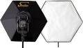 Бързоразгъваем шестоъгълен софтбокс 50 см. за репортажни светкавици, снимка 1