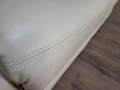 Кремав кожен диван двойка, снимка 2