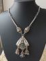 Прекрасна сребърна филигранна огърлица, тюркуаз,топаз,сребро 900, снимка 6