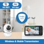 Чисто нов бебефон HelloBaby HB6550 Pro – 5" дисплей и въртяща се камера (Без WiFi) , снимка 5