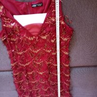 Официална рокля с пайети,бордо, нова. Единична бройка., снимка 2 - Рокли - 45005923