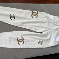 Бели дънки Шанел Chanel панталон дълъг бял, снимка 1 - Дънки - 45912810