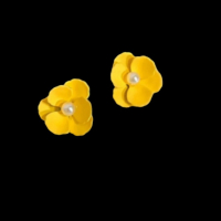 Modern jewelry,сребърни обеци цветя,колекция"Flowers",yellow/нови, снимка 1 - Колиета, медальони, синджири - 44905403