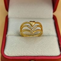 пръстени от медицинска стомана с 18к златно покритие , снимка 7 - Пръстени - 45398238