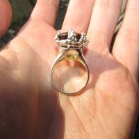 Сребърен пръстен с 18 карата цитрин. Размер 23x16мм, тегло 11.1гр,, снимка 3 - Пръстени - 45508185